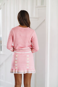 Darling, Please Knit Mini Skirt - Pink, Blue and Yellow-HAZEL & OLIVE-XSmall-