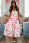 Destene Floral Maxi Dress - Rose Pink and White-HAZEL & OLIVE-XSmall-