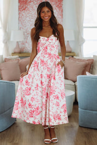 Destene Floral Maxi Dress - Rose Pink and White-HAZEL & OLIVE-XSmall-