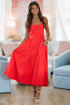 Destene Maxi Dress - Red-HAZEL & OLIVE-XSmall-