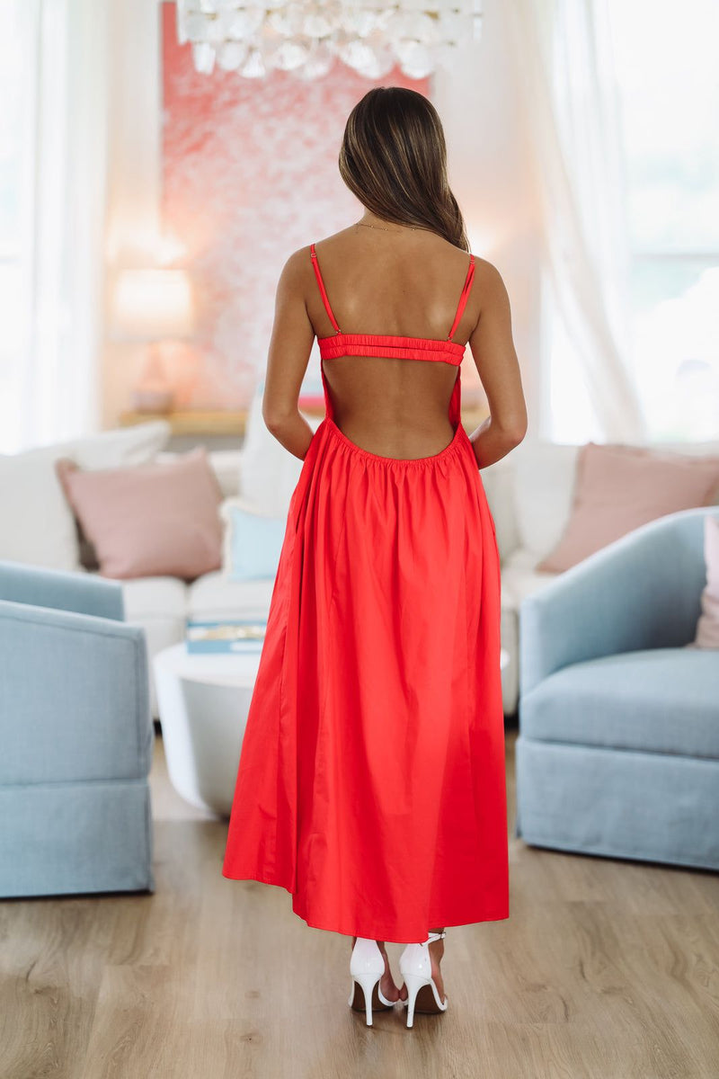 Destene Maxi Dress - Red-HAZEL & OLIVE-XSmall-