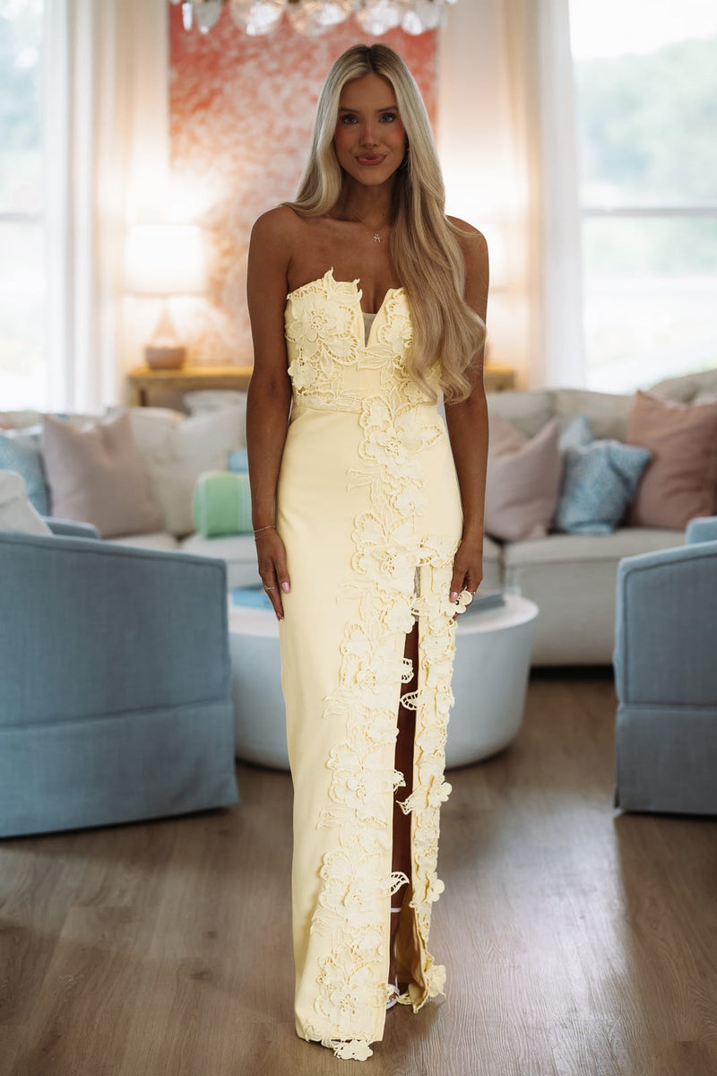 Lovers in Bloom Maxi Dress - Yellow