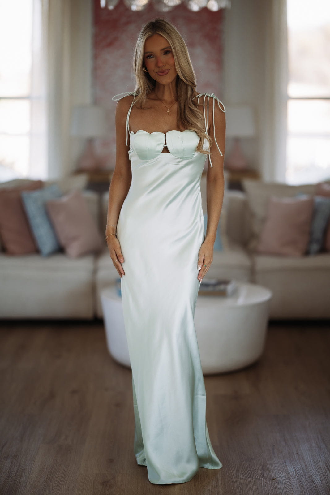 Hazel & Olive DI10962FO Giselle Maxi Dress - Light Green