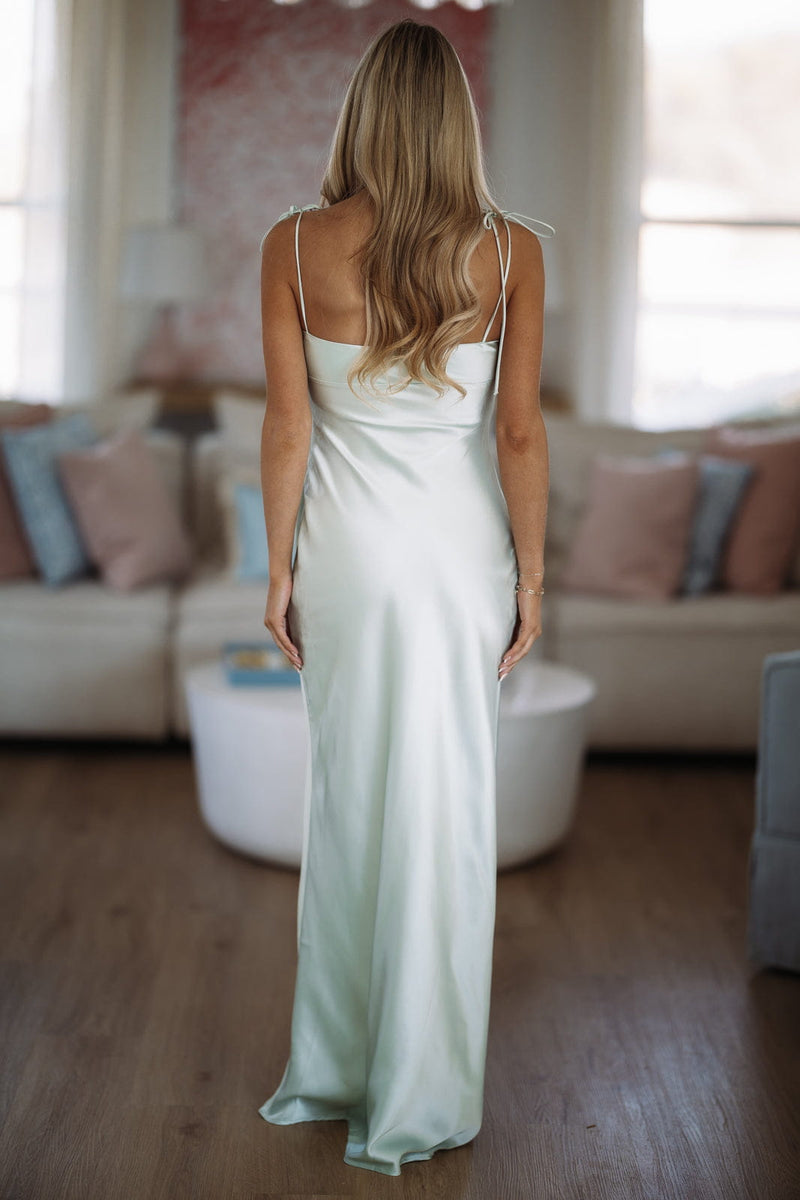 silk light green dress Giselle Maxi - Mint ZSource_BenFurniture