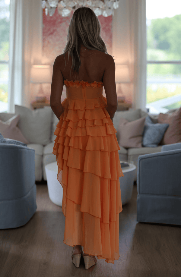 Hazel & Olive DI11543FO Orange Blossom Maxi Dress - Orange