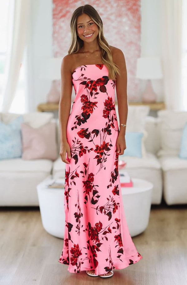 Different Level Maxi Dress - Pink-HAZEL & OLIVE-Small-