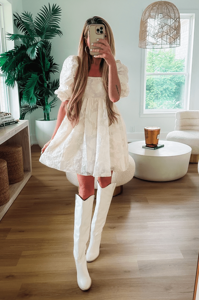 HAZEL & OLIVE Diva Rose Mini Dress - Cream