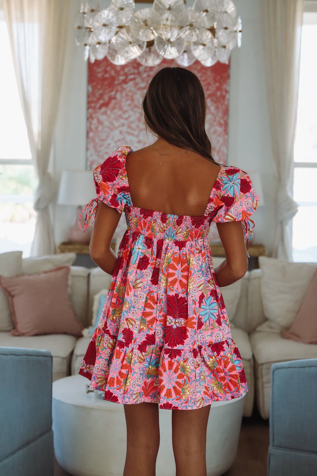 Don't Forget Me Mini Dress - Pink, Red and Blue – Hazel & Olive
