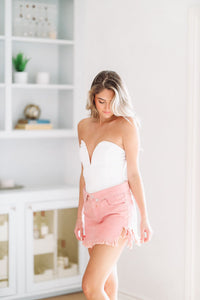 Double Snap Denim Mini Skirt - Pink-HAZEL & OLIVE-Small-