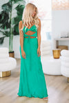 HAZEL & OLIVE Dress It Well Maxi Gown Dress - Green