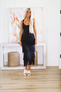 Drinks on the Beach Midi Dress - Black-HAZEL & OLIVE-Small-