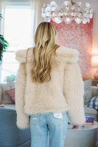 Hazel & Olive E001 Artic Aura Faux Fur Jacket - Beige