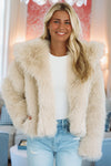 Hazel & Olive E001 Artic Aura Faux Fur Jacket - Beige