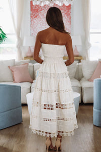 Early Evening Midi Dress - Cream-HAZEL & OLIVE D/10499/H-Small-