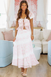 Enchanted Moments Midi Skirt - White and Pink-HAZEL & OLIVE IS39783/01-Small-