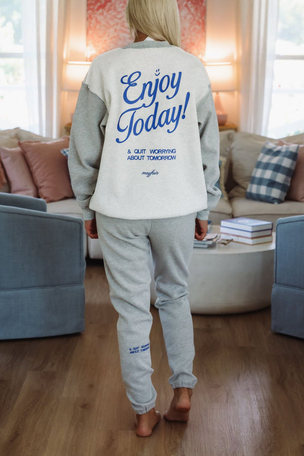 Enjoy Today Sweatpants By Mayfair Group - Heather Grey-HAZEL & OLIVE-XS-