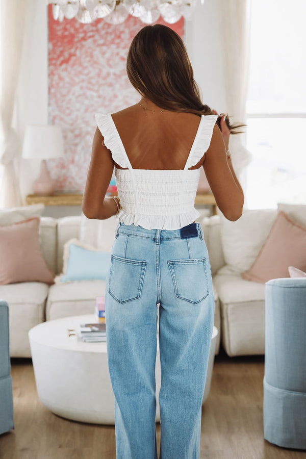 Eternal Summer Crop Top - White-HAZEL & OLIVE IT39656/01-Small-