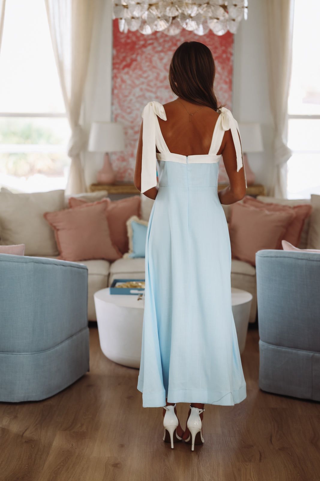 Evening Mantra Midi Dress - Blue-HAZEL & OLIVE-Small-