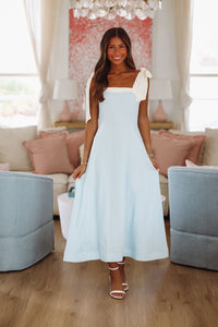 Evening Mantra Midi Dress - Blue-HAZEL & OLIVE-Small-