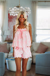 Fairy Lights Shorts and Top Pajama Set - Pink-HAZEL & OLIVE R30267PJ/01-Small-