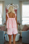 Fairy Lights Shorts and Top Pajama Set - Pink-HAZEL & OLIVE R30267PJ/01-Small-