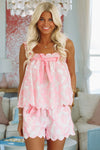 Fairy Lights Shorts and Top Pajama Set - Pink-HAZEL & OLIVE R30267PJ/01-Small-