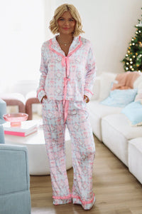 Fancy Me Pant and Top Pajama Set - Pink and Blue-HAZEL & OLIVE-Small-