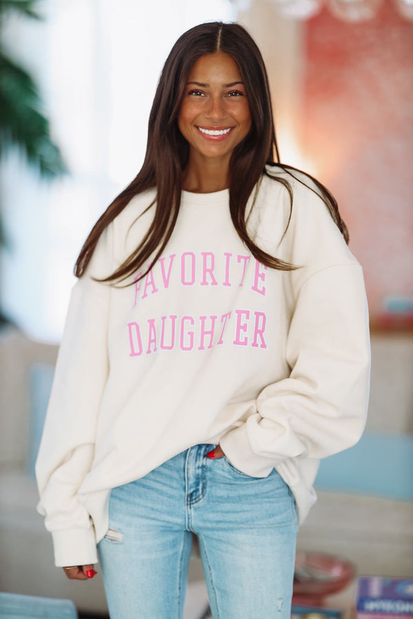 Favorite Daughter Collegiate Sweatshirt - Gardenia-HAZEL & OLIVE-XSmall-