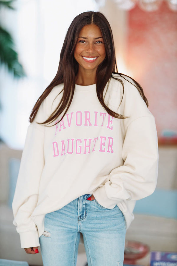 Favorite Daughter Collegiate Sweatshirt - Gardenia-HAZEL & OLIVE-XSmall-