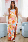 Summer on the Sound Maxi Dress - Pink and Yellow-Hazel & Olive FD12726/P2097-Small-