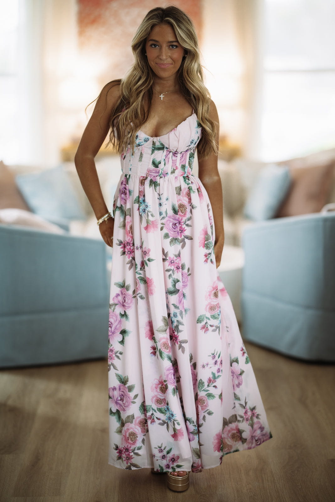 lavender summer dress Sweet Summer Floral Maxi Dress - Lavender Lilac