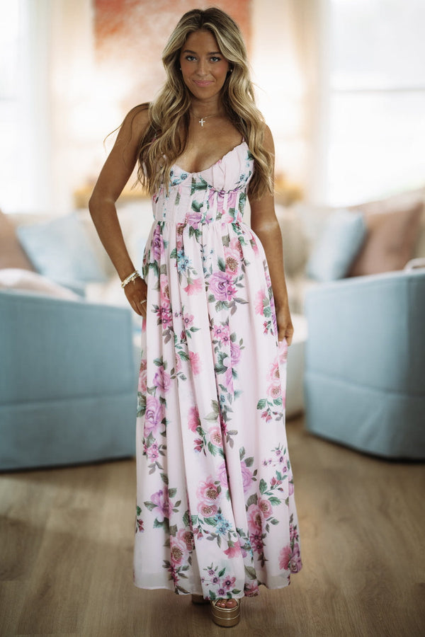 Hazel & Olive FD12771/P2042 Sweet Summer Floral Maxi Dress - Lavender Lilac