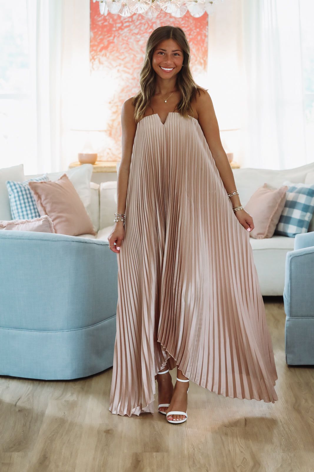 Hazel & Olive FD12933/CP710 Moonlight Maxi Dress - Blush
