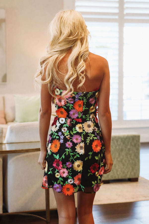 Hazel & Olive FD31260 Garden After Dark Mini Dress - Black