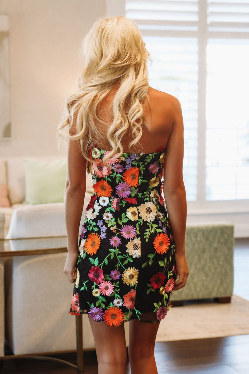 Hazel & Olive FD31260 Garden After Dark Mini Dress - Black