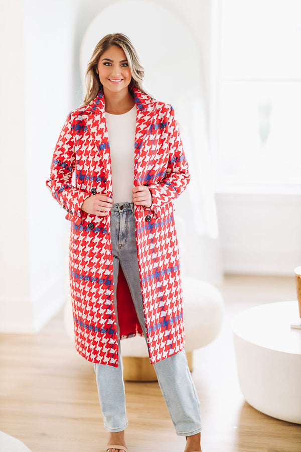 First Lady Vibes Wool Coat - Red, White and Blue-HAZEL & OLIVE-Small-