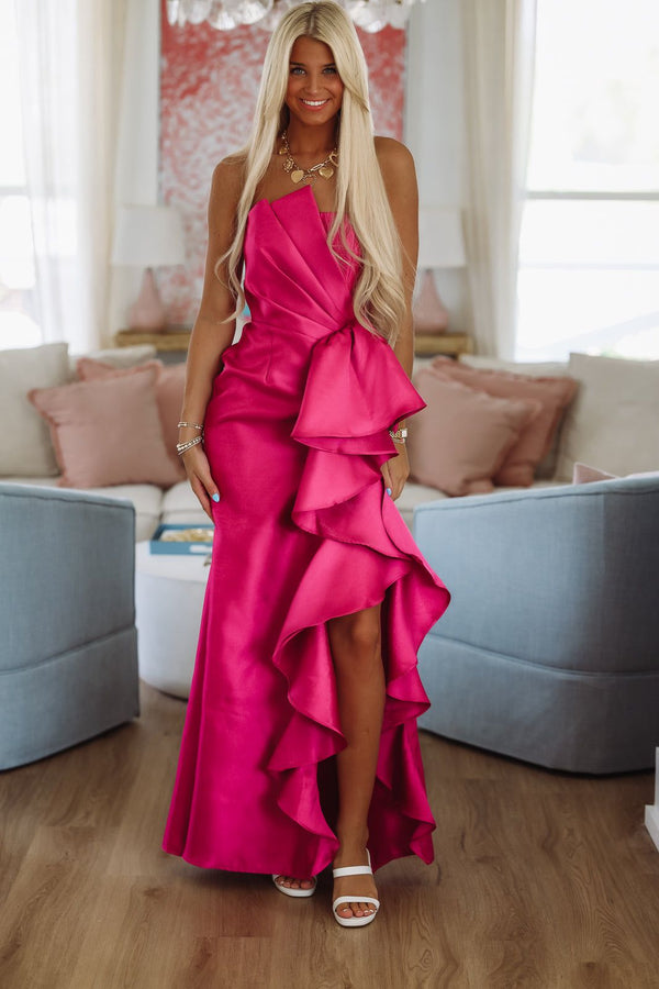 Fit for a Queen Maxi Dress - Magenta-HAZEL & OLIVE MF22533-Small-