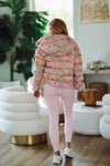 HAZEL & OLIVE Floral Puffer Jacket - Pink