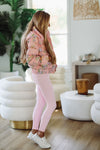 HAZEL & OLIVE Floral Puffer Jacket - Pink