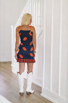 Football Ribbon Mini Dress - Navy and Orange-HAZEL & OLIVE-Small-