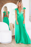 HAZEL & OLIVE For Keeps Maxi Gown - Green