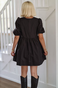 French Lessons Mini Dress - Black-HAZEL & OLIVE-Small-