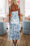 Frill and Fancy Maxi Dress - Cream and Blue-HAZEL & OLIVE NDC2233C-Small-
