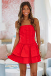 Get Ready Mini Dress - Red-HAZEL & OLIVE G6638-Small-