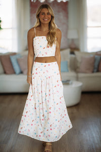 Hazel & Olive G7265UBO Nalu Dreams Crop Top - Off White, Blue, Red and Yellow