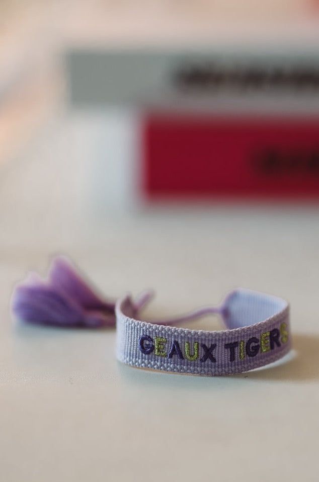 Gameday Tassel Tie Bracelet - Geaux Tigers-HAZEL & OLIVE-