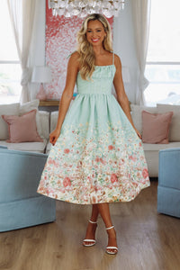 Garden Essence Midi Dress - Sage-HAZEL & OLIVE LD1765-Small-