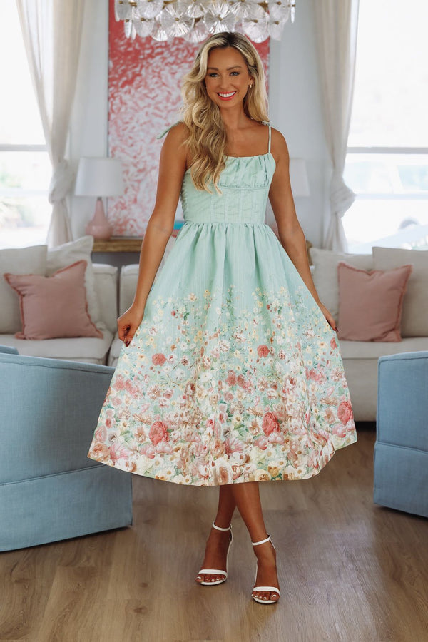 Garden Essence Midi Dress - Sage-HAZEL & OLIVE LD1765-Small-