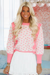 Give Me All the Hearts Knit Sweater - Pink-HAZEL & OLIVE-XSmall-