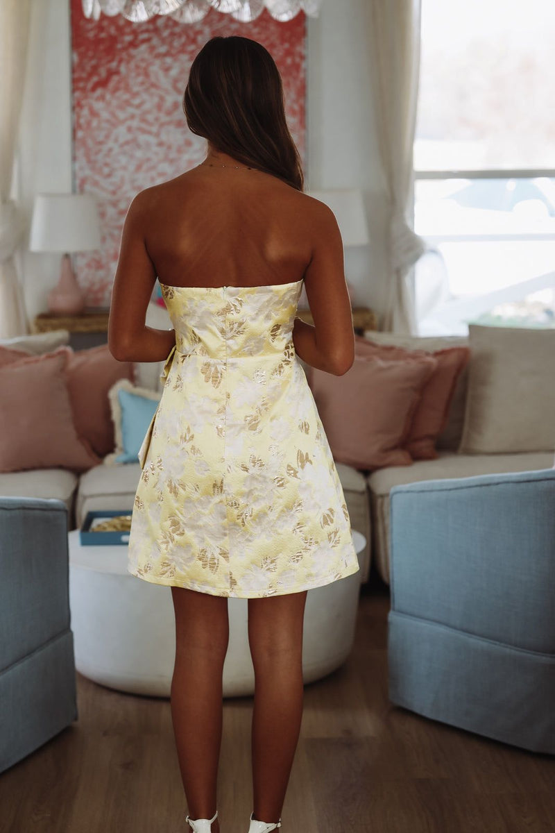 Glitter and Shine Mini Dress - Yellow and Gold Hazel & Olive Glitter and Shine Mini Dress - Yellow and Gold Hazel & Olive
